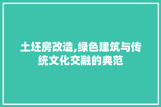 土坯房改造,绿色建筑与传统文化交融的典范