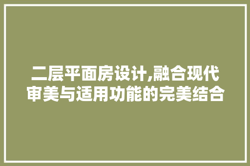 二层平面房设计,融合现代审美与适用功能的完美结合