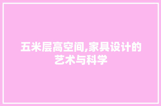五米层高空间,家具设计的艺术与科学