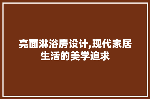 亮面淋浴房设计,现代家居生活的美学追求
