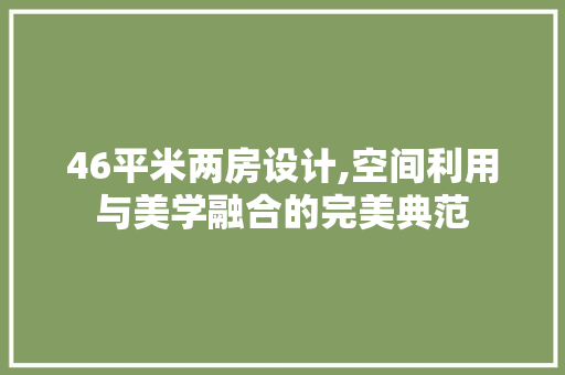 46平米两房设计,空间利用与美学融合的完美典范