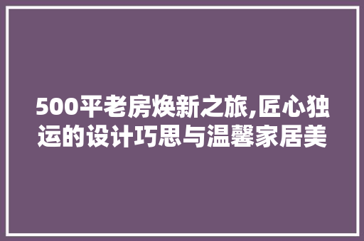 500平老房焕新之旅,匠心独运的设计巧思与温馨家居美学