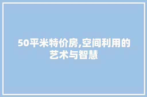 50平米特价房,空间利用的艺术与智慧