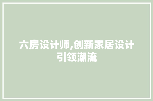六房设计师,创新家居设计引领潮流