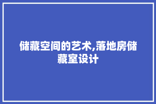 储藏空间的艺术,落地房储藏室设计