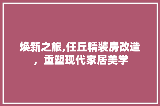 焕新之旅,任丘精装房改造，重塑现代家居美学