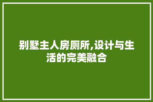 别墅主人房厕所,设计与生活的完美融合