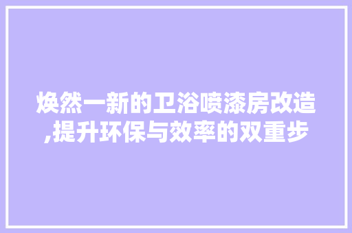 焕然一新的卫浴喷漆房改造,提升环保与效率的双重步骤