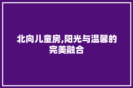 北向儿童房,阳光与温馨的完美融合