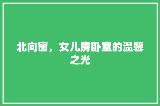 北向窗，女儿房卧室的温馨之光