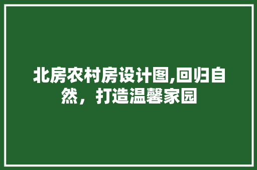 北房农村房设计图,回归自然，打造温馨家园