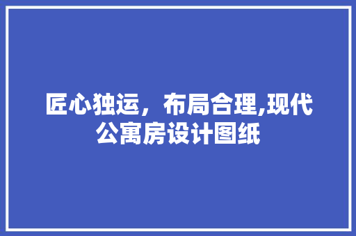 匠心独运，布局合理,现代公寓房设计图纸