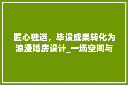 匠心独运，毕设成果转化为浪漫婚房设计_一场空间与情感的交融之旅