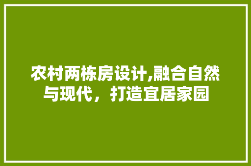 农村两栋房设计,融合自然与现代，打造宜居家园