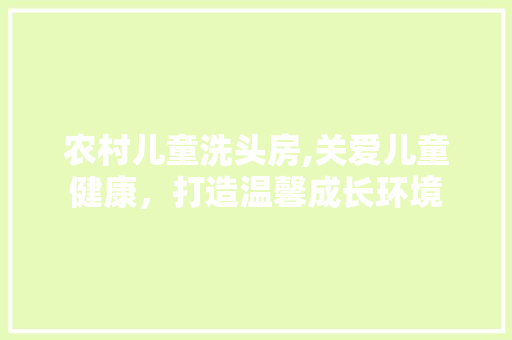 农村儿童洗头房,关爱儿童健康，打造温馨成长环境