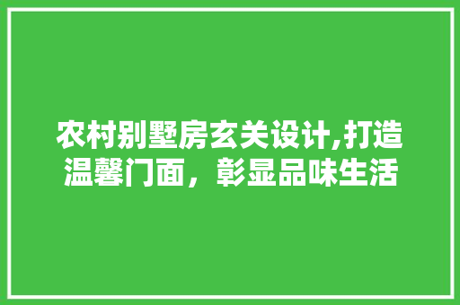 农村别墅房玄关设计,打造温馨门面，彰显品味生活