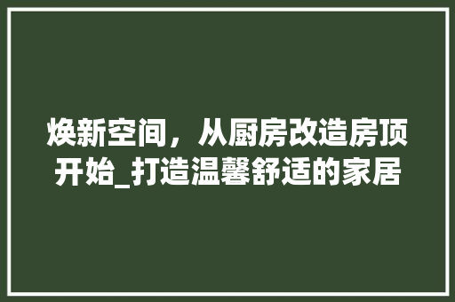 焕新空间，从厨房改造房顶开始_打造温馨舒适的家居环境