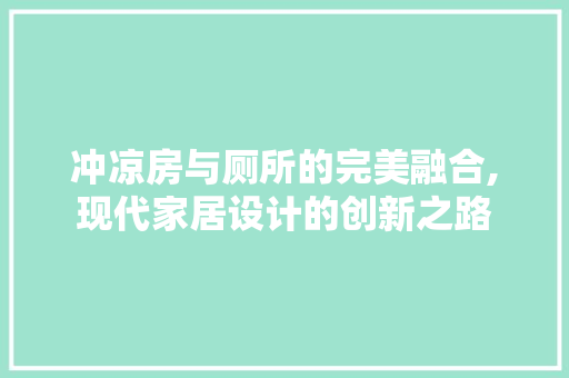 冲凉房与厕所的完美融合,现代家居设计的创新之路