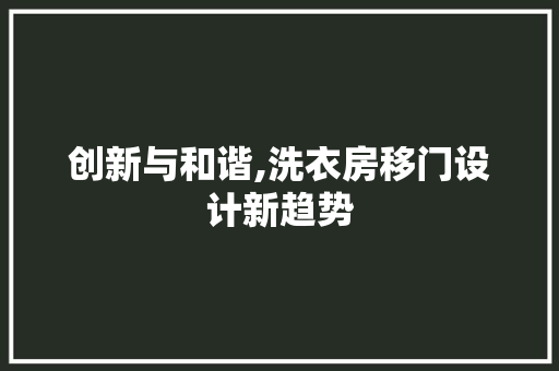 创新与和谐,洗衣房移门设计新趋势