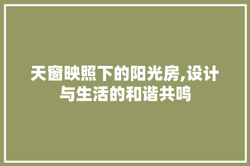 天窗映照下的阳光房,设计与生活的和谐共鸣