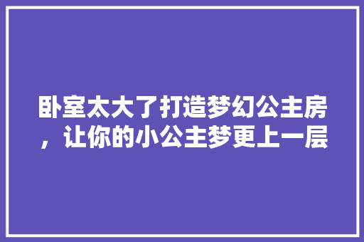卧室太大了打造梦幻公主房，让你的小公主梦更上一层楼！