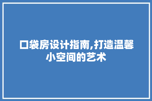 口袋房设计指南,打造温馨小空间的艺术
