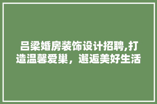 吕梁婚房装饰设计招聘,打造温馨爱巢，邂逅美好生活