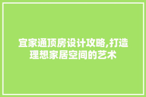 宜家通顶房设计攻略,打造理想家居空间的艺术