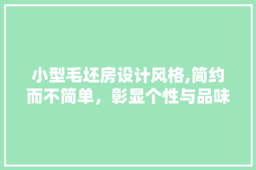 小型毛坯房设计风格,简约而不简单，彰显个性与品味