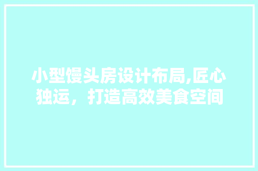 小型馒头房设计布局,匠心独运，打造高效美食空间
