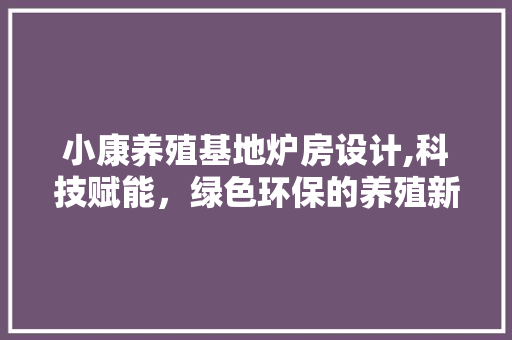 小康养殖基地炉房设计,科技赋能，绿色环保的养殖新篇章