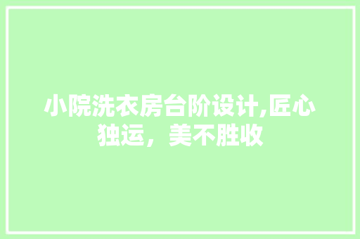 小院洗衣房台阶设计,匠心独运，美不胜收