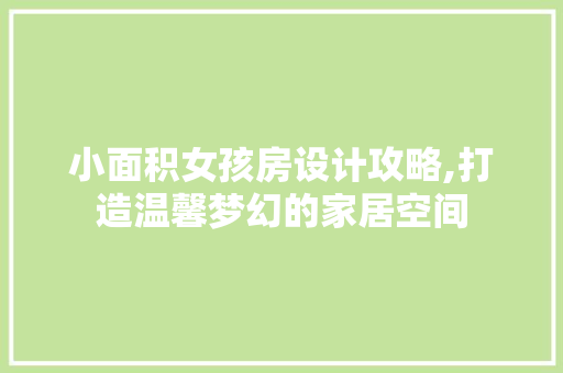小面积女孩房设计攻略,打造温馨梦幻的家居空间