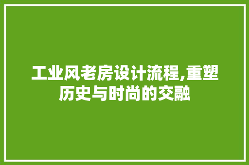 工业风老房设计流程,重塑历史与时尚的交融