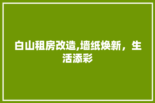 白山租房改造,墙纸焕新，生活添彩