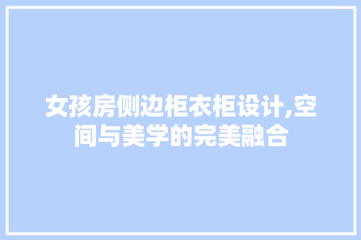 女孩房侧边柜衣柜设计,空间与美学的完美融合