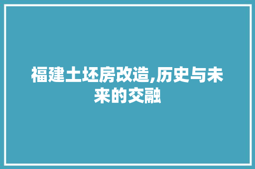 福建土坯房改造,历史与未来的交融