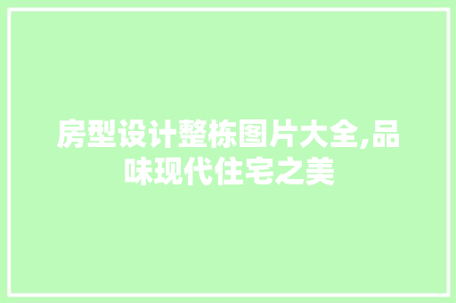 房型设计整栋图片大全,品味现代住宅之美