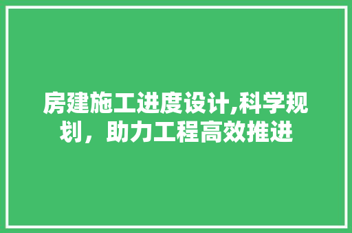 房建施工进度设计,科学规划，助力工程高效推进
