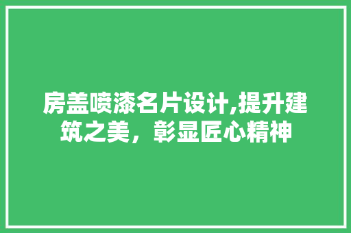 房盖喷漆名片设计,提升建筑之美，彰显匠心精神