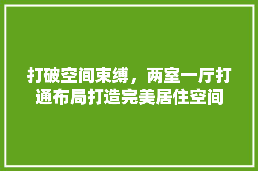 打破空间束缚，两室一厅打通布局打造完美居住空间