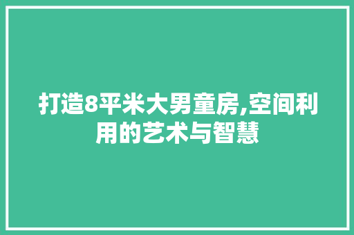 打造8平米大男童房,空间利用的艺术与智慧