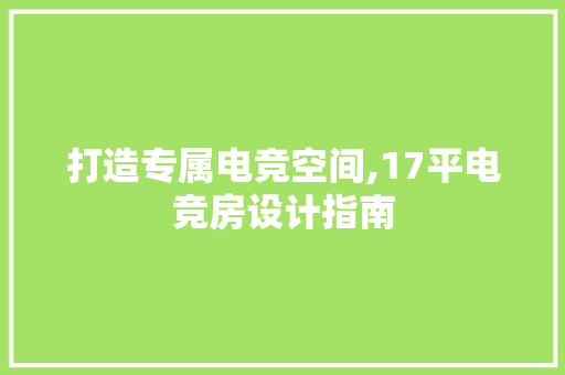 打造专属电竞空间,17平电竞房设计指南