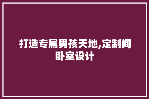 打造专属男孩天地,定制间卧室设计