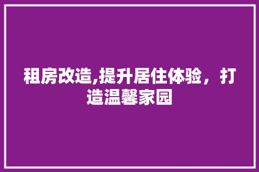 租房改造,提升居住体验，打造温馨家园