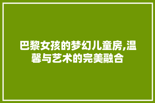 巴黎女孩的梦幻儿童房,温馨与艺术的完美融合