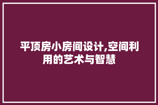 平顶房小房间设计,空间利用的艺术与智慧