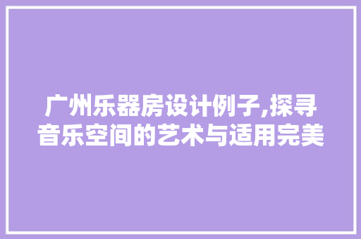 广州乐器房设计例子,探寻音乐空间的艺术与适用完美融合