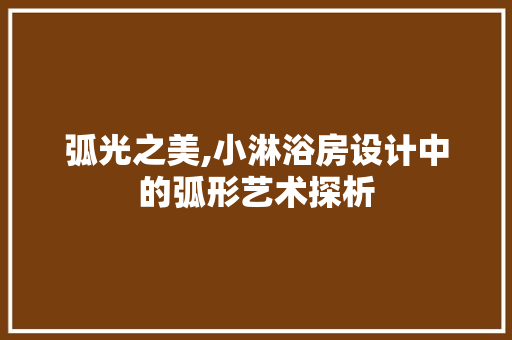 弧光之美,小淋浴房设计中的弧形艺术探析
