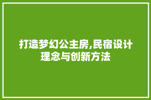 打造梦幻公主房,民宿设计理念与创新方法